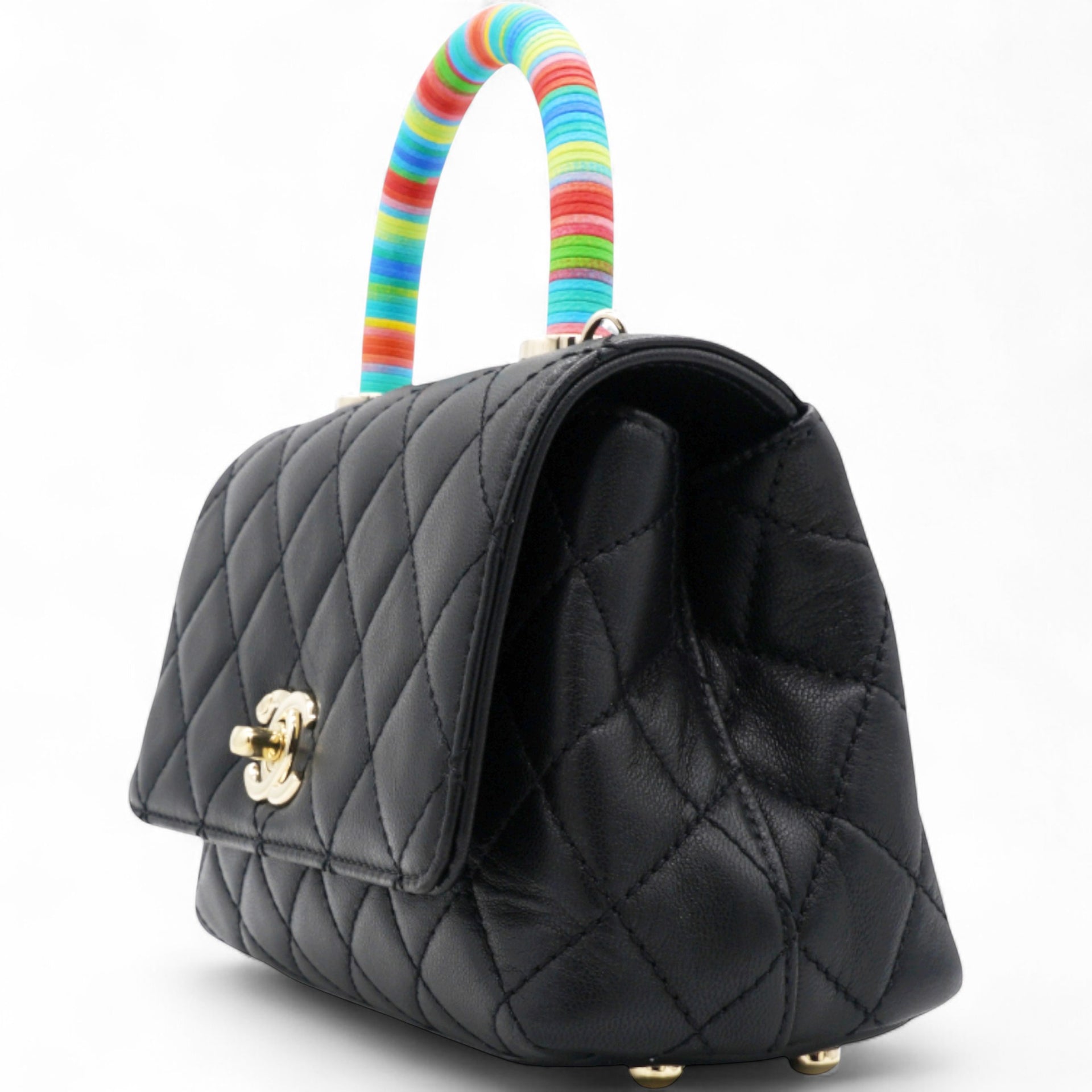 Chanel Mini Flap Bag With Top Handle Black 