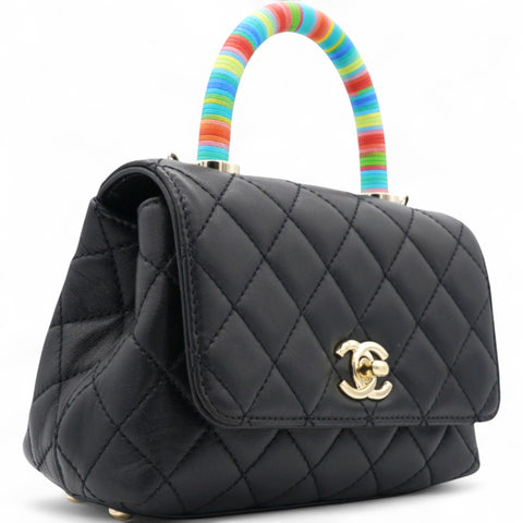 Chanel Mini Flap Bag With Top Handle Black 