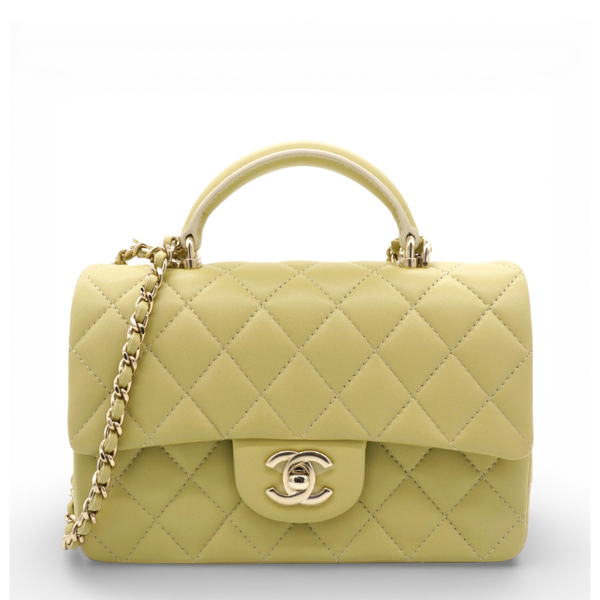 Chanel Mini Rectangular Top Handle Flap Bag Lambskin