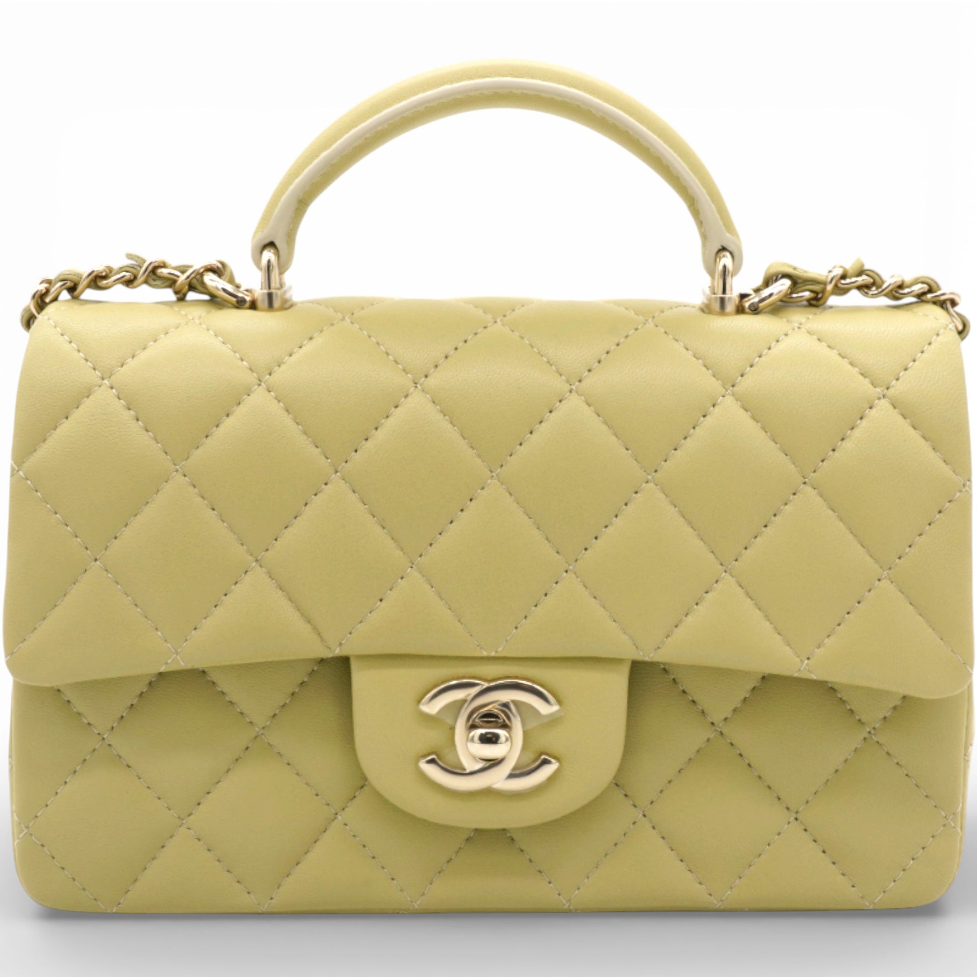 Chanel Mini Rectangular Top Handle Flap Bag Lambskin