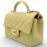 Chanel Mini Rectangular Top Handle Flap Bag Lambskin