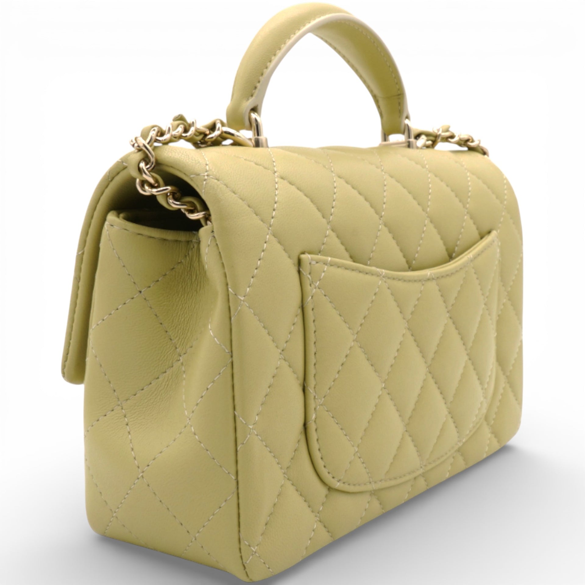 Chanel Mini Rectangular Top Handle Flap Bag Lambskin