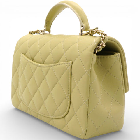 Chanel Mini Rectangular Top Handle Flap Bag Lambskin