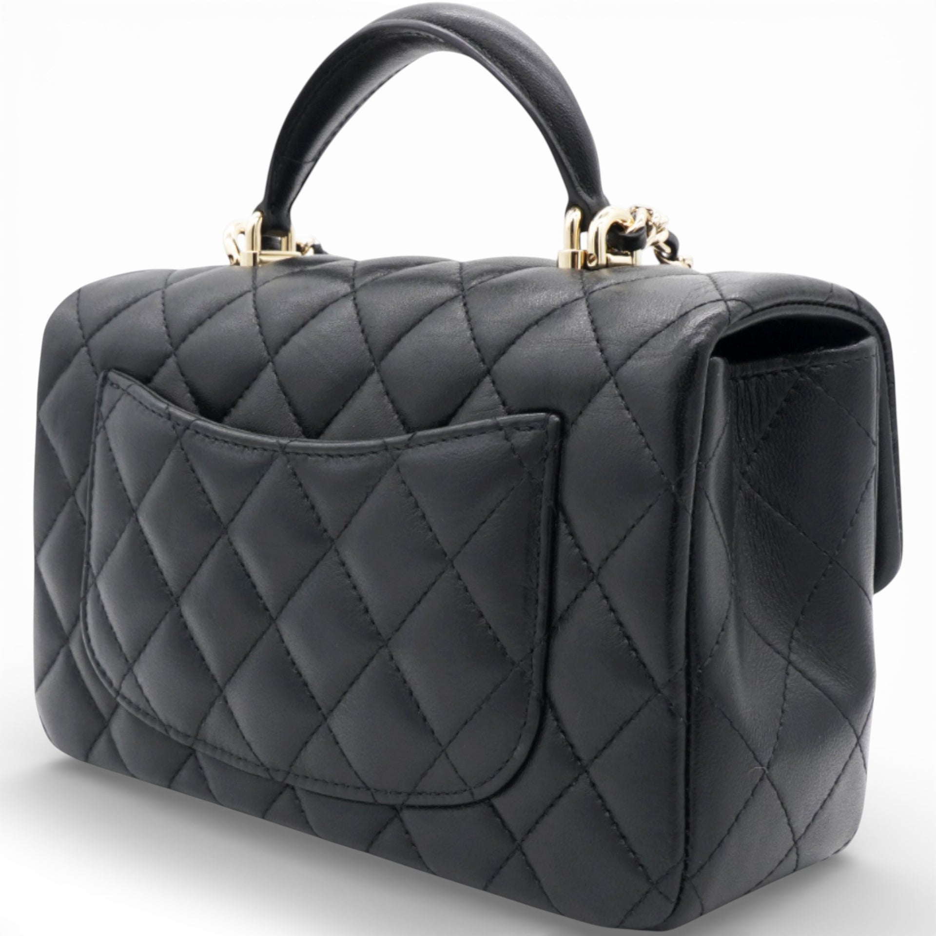 Chanel Mini Top Handle Rectangular Flap Black