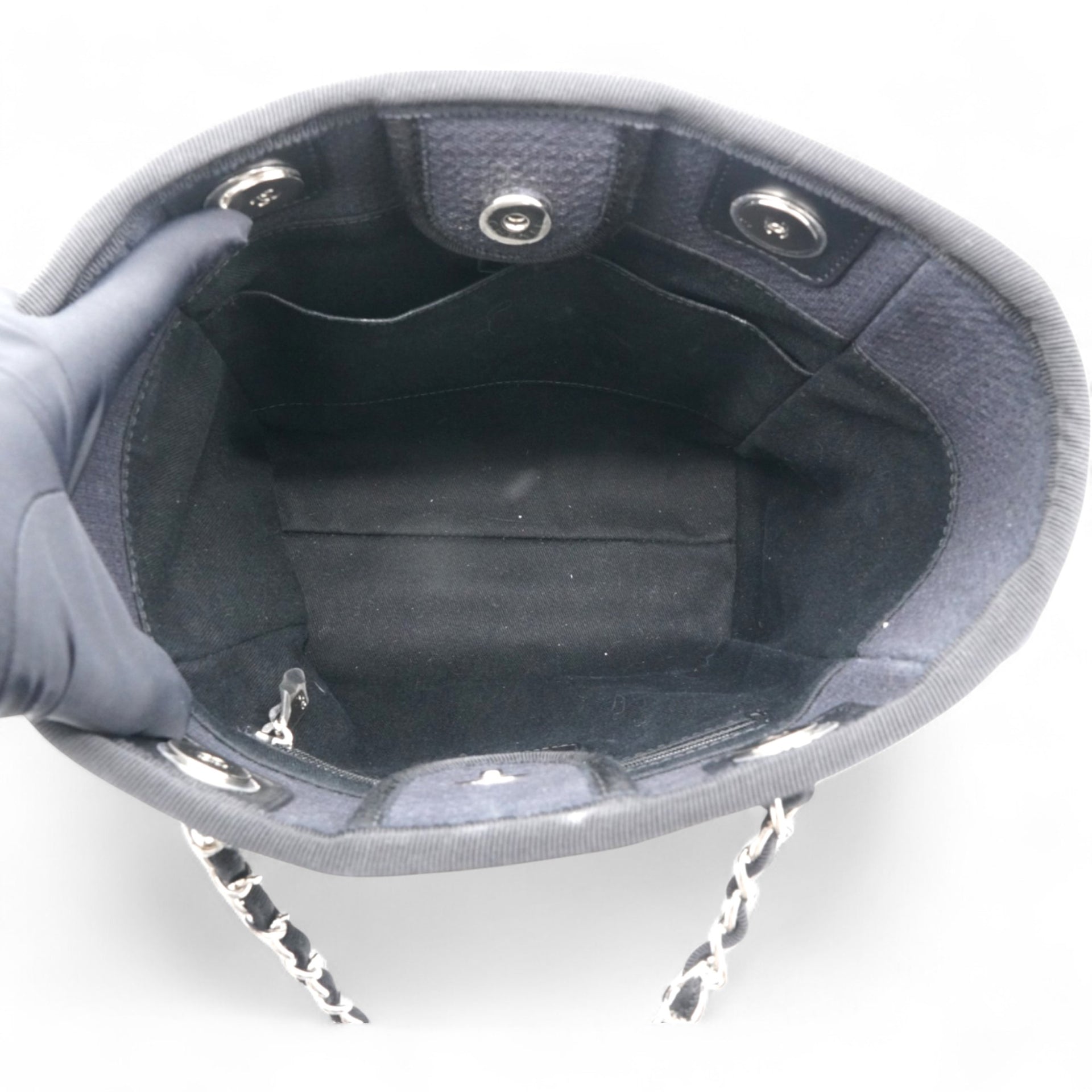 Chanel Mixed Fibers Small Deauville Tote Navy 