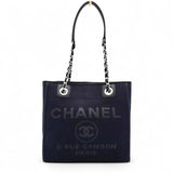 Chanel Mixed Fibers Small Deauville Tote Navy 