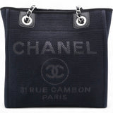 Chanel Mixed Fibers Small Deauville Tote Navy 