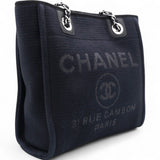 Chanel Mixed Fibers Small Deauville Tote Navy 