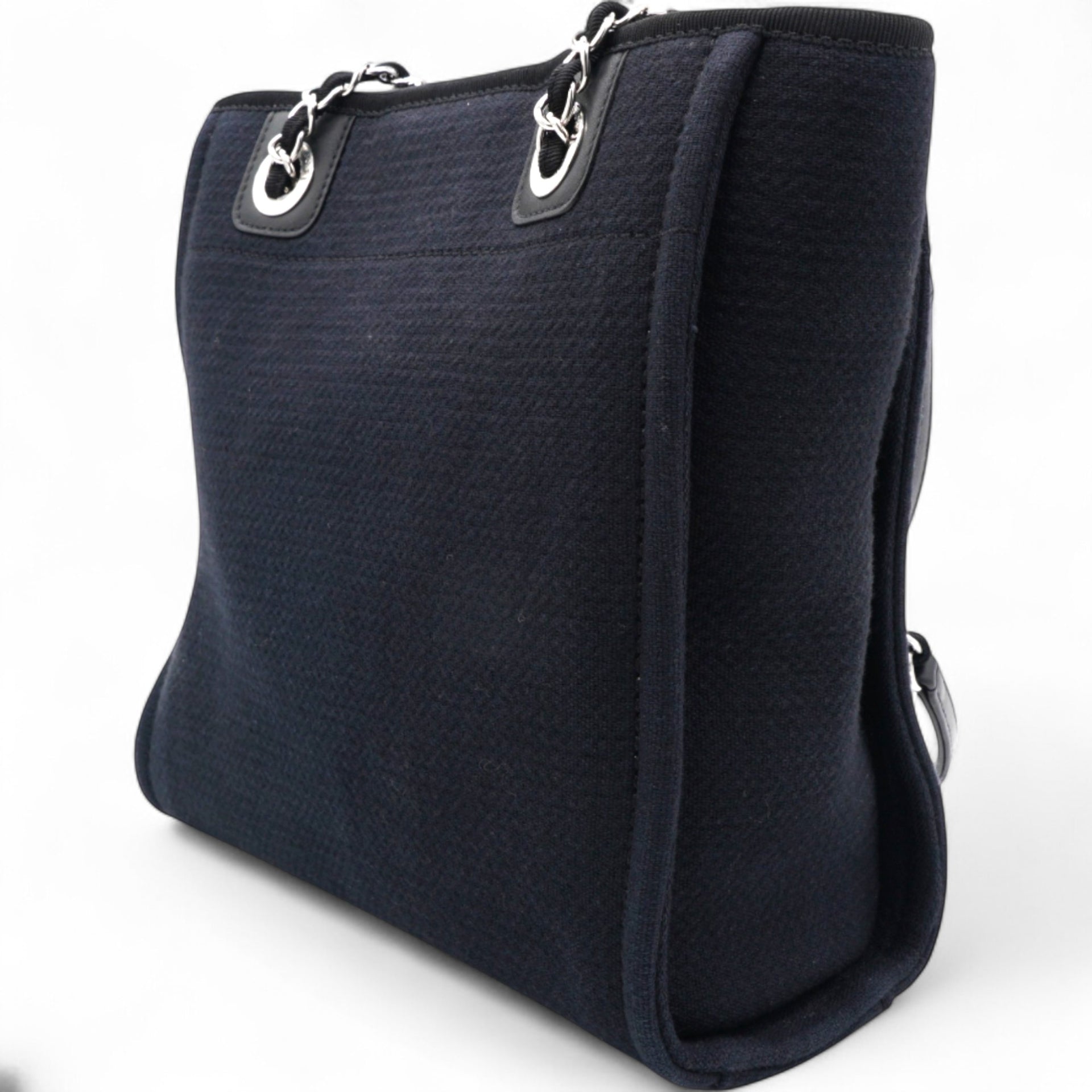 Chanel Mixed Fibers Small Deauville Tote Navy 