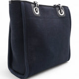 Chanel Mixed Fibers Small Deauville Tote Navy 