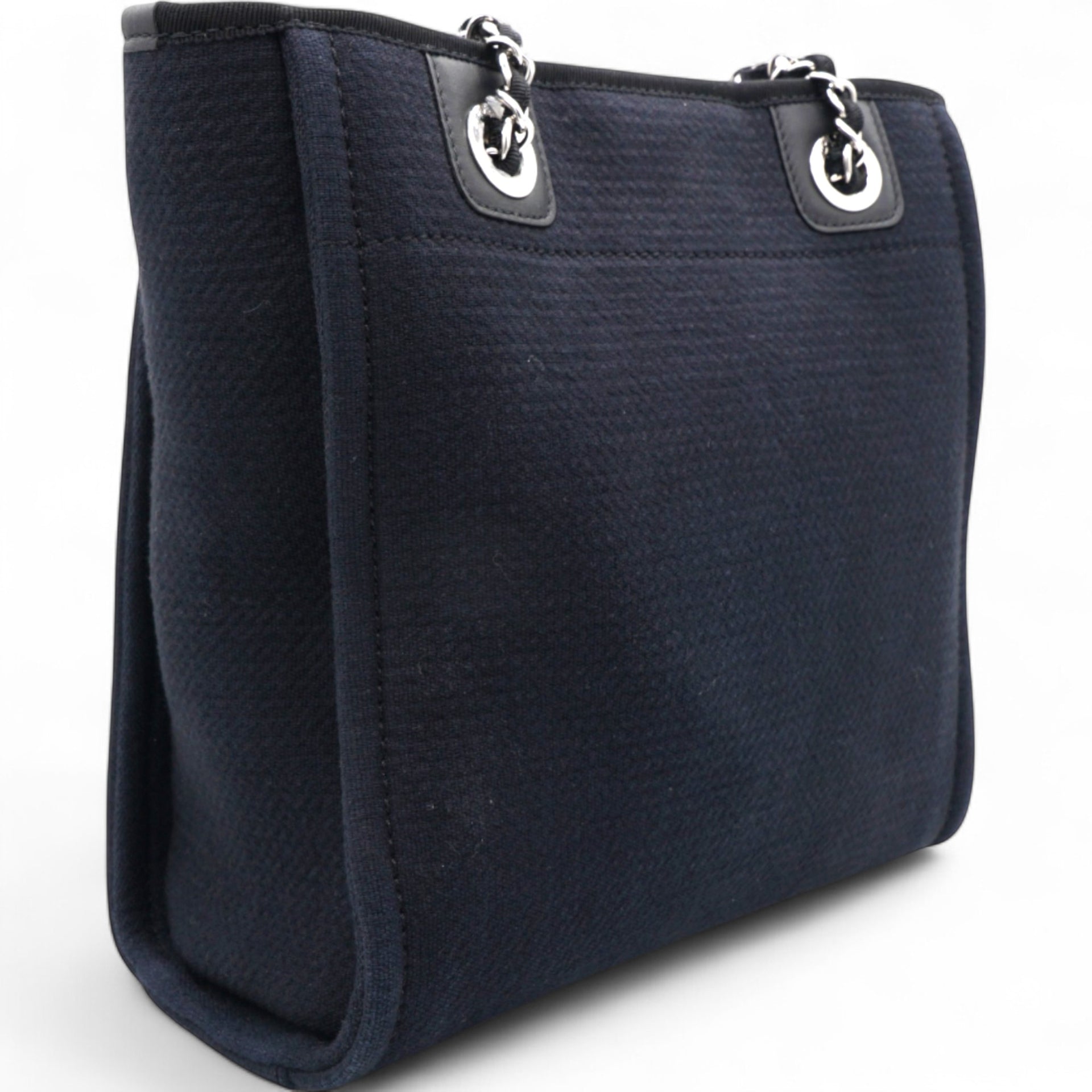Chanel Mixed Fibers Small Deauville Tote Navy 