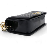  Chanel Patent Calfskin Quilted Medium Boy Flap Black 