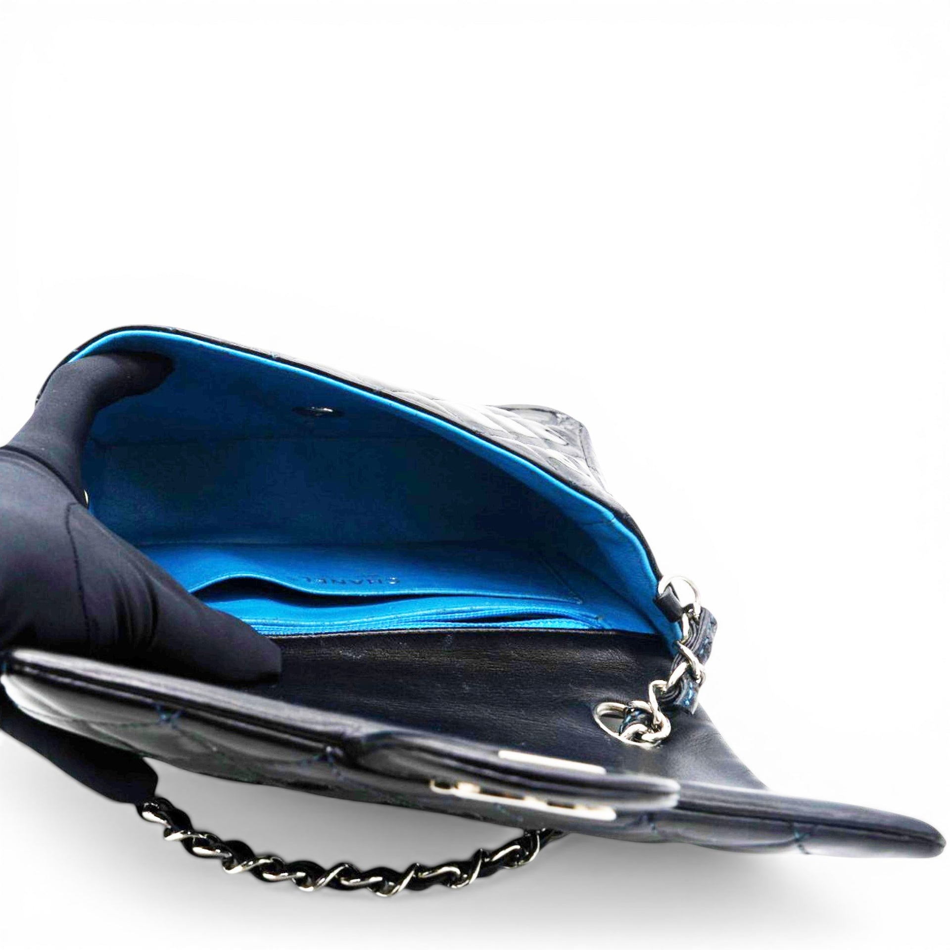 Chanel Patent Leather Quilted Mini Rectangular Flap Black 