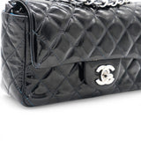 Chanel Patent Leather Quilted Mini Rectangular Flap Black 
