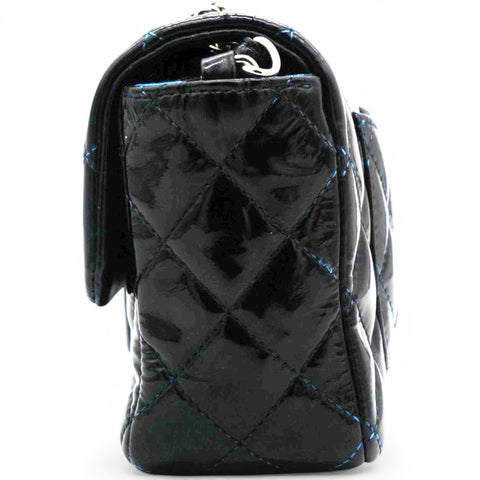 Chanel Patent Leather Quilted Mini Rectangular Flap Black 