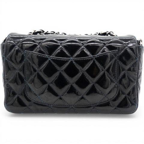 Chanel Patent Leather Quilted Mini Rectangular Flap Black 