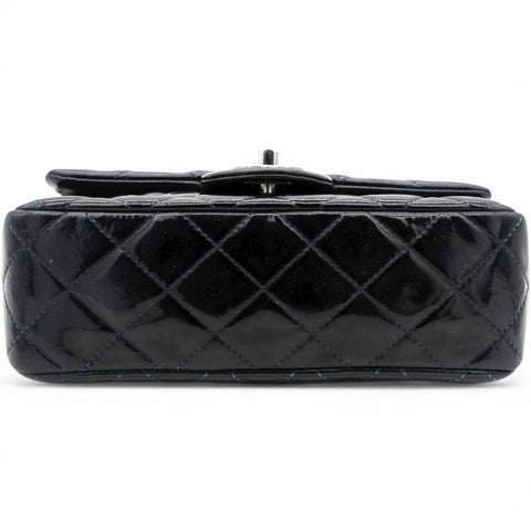 Chanel Patent Leather Quilted Mini Rectangular Flap Black 