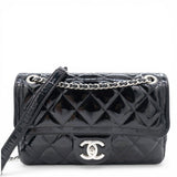 Chanel Patent Quilted Small Coco Shine Flap Black 