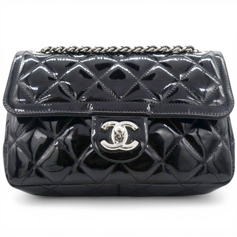 Chanel Patent Quilted Small Coco Shine Flap Black 