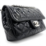 Chanel Patent Quilted Small Coco Shine Flap Black 