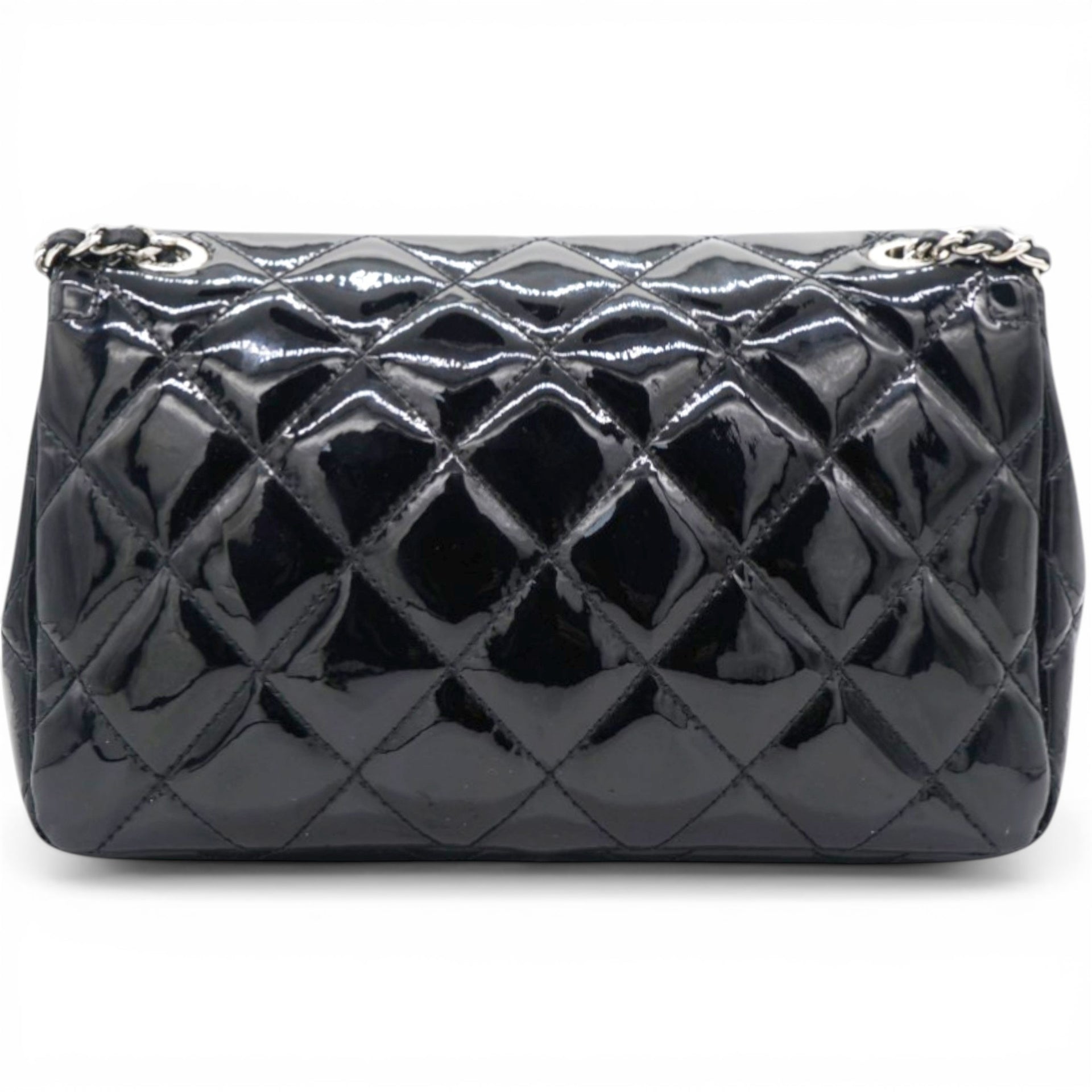 Chanel Patent Quilted Small Coco Shine Flap Black 