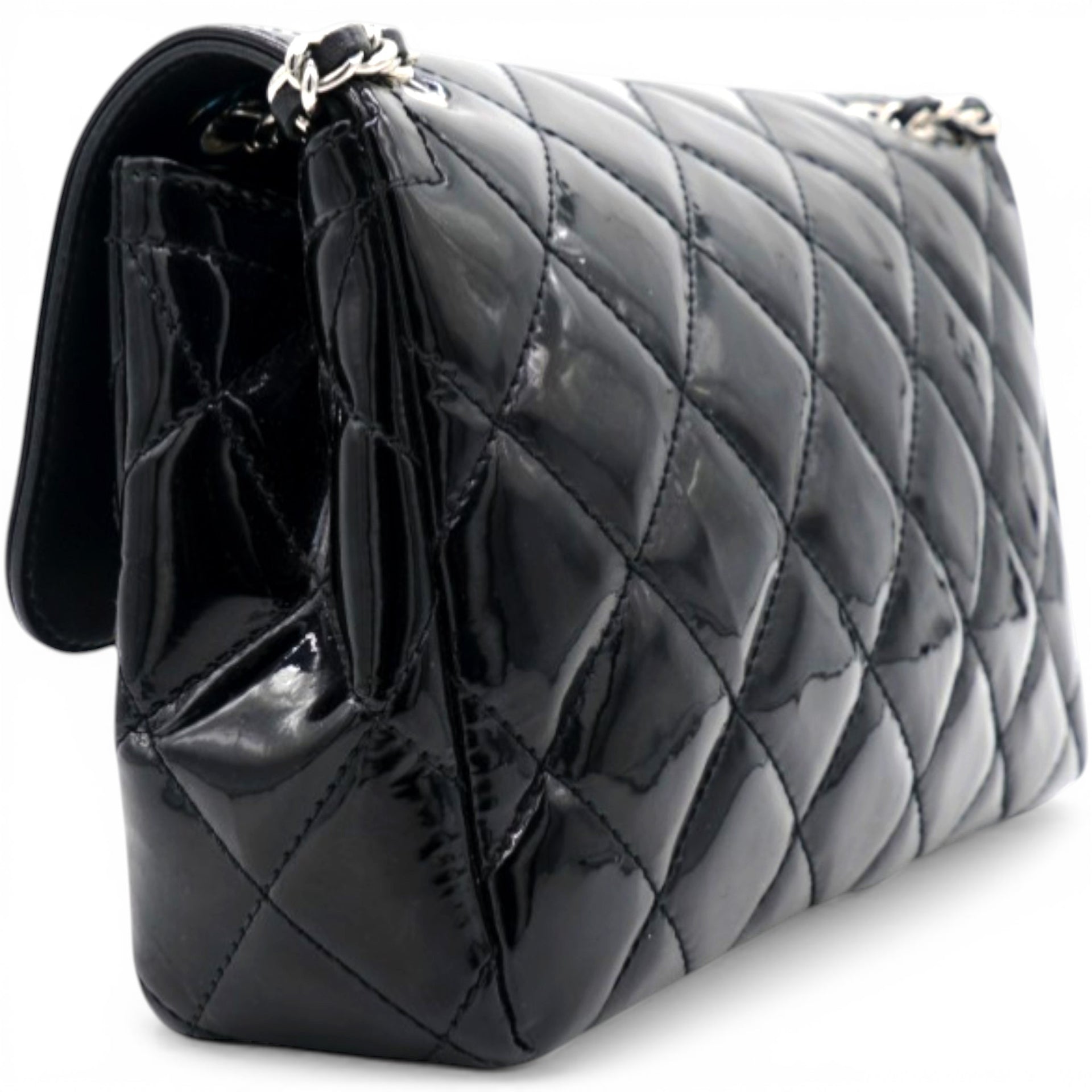 Chanel Patent Quilted Small Coco Shine Flap Black 