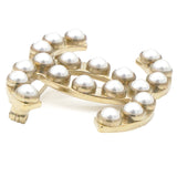 Chanel Pearl CC Brooch Gold 