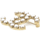 Chanel Pearl CC Brooch Gold 