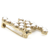 Chanel Pearl CC Brooch Gold 