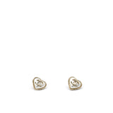 Chanel Pearl CC Heart Earrings Gold 