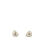 Chanel Pearl CC Heart Earrings Gold
