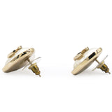 Chanel Pearl CC Heart Earrings Gold