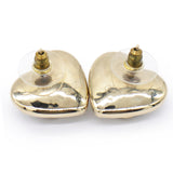 Chanel Pearl CC Heart Earrings Gold