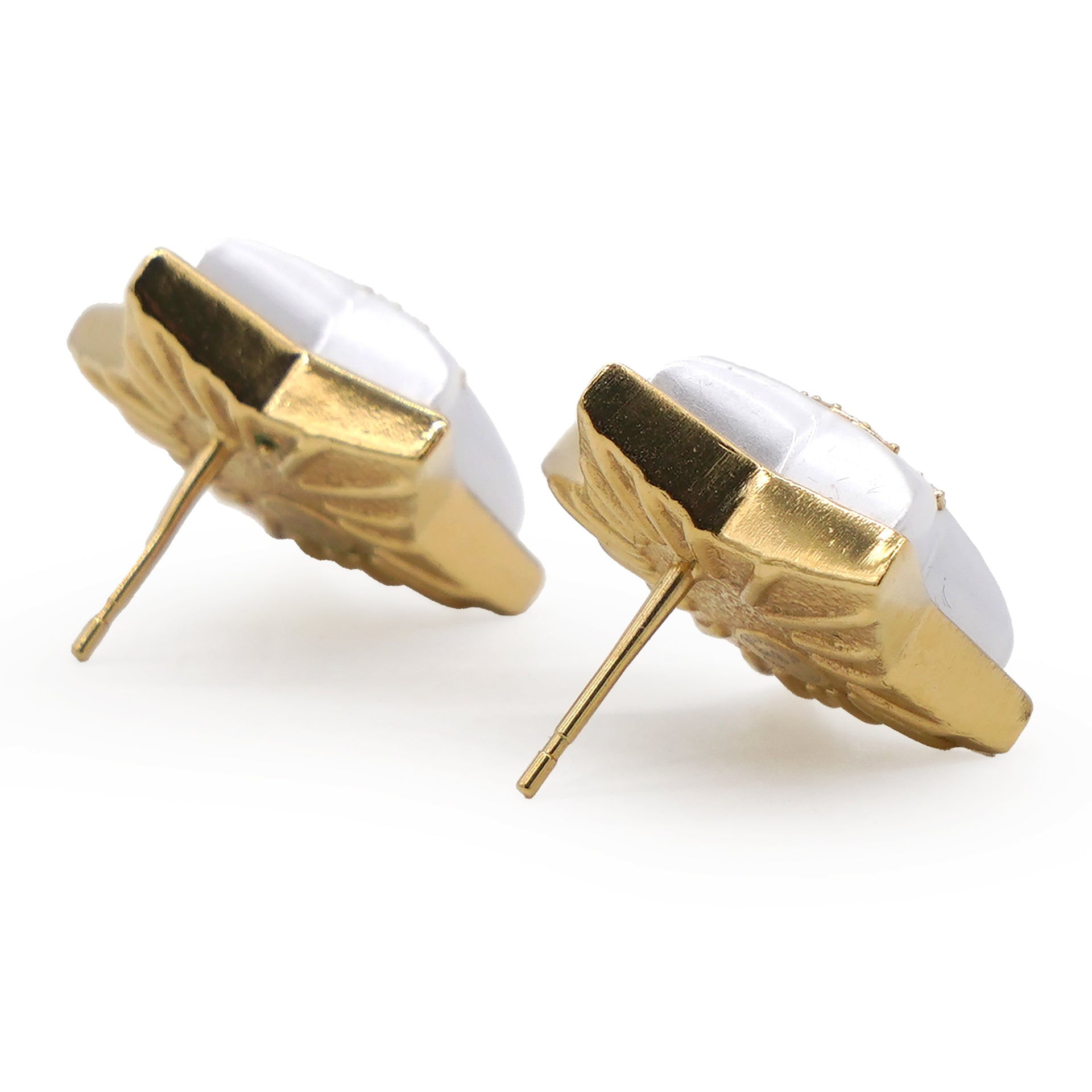 Chanel Pearl Crystal CC Star Earrings Gold 