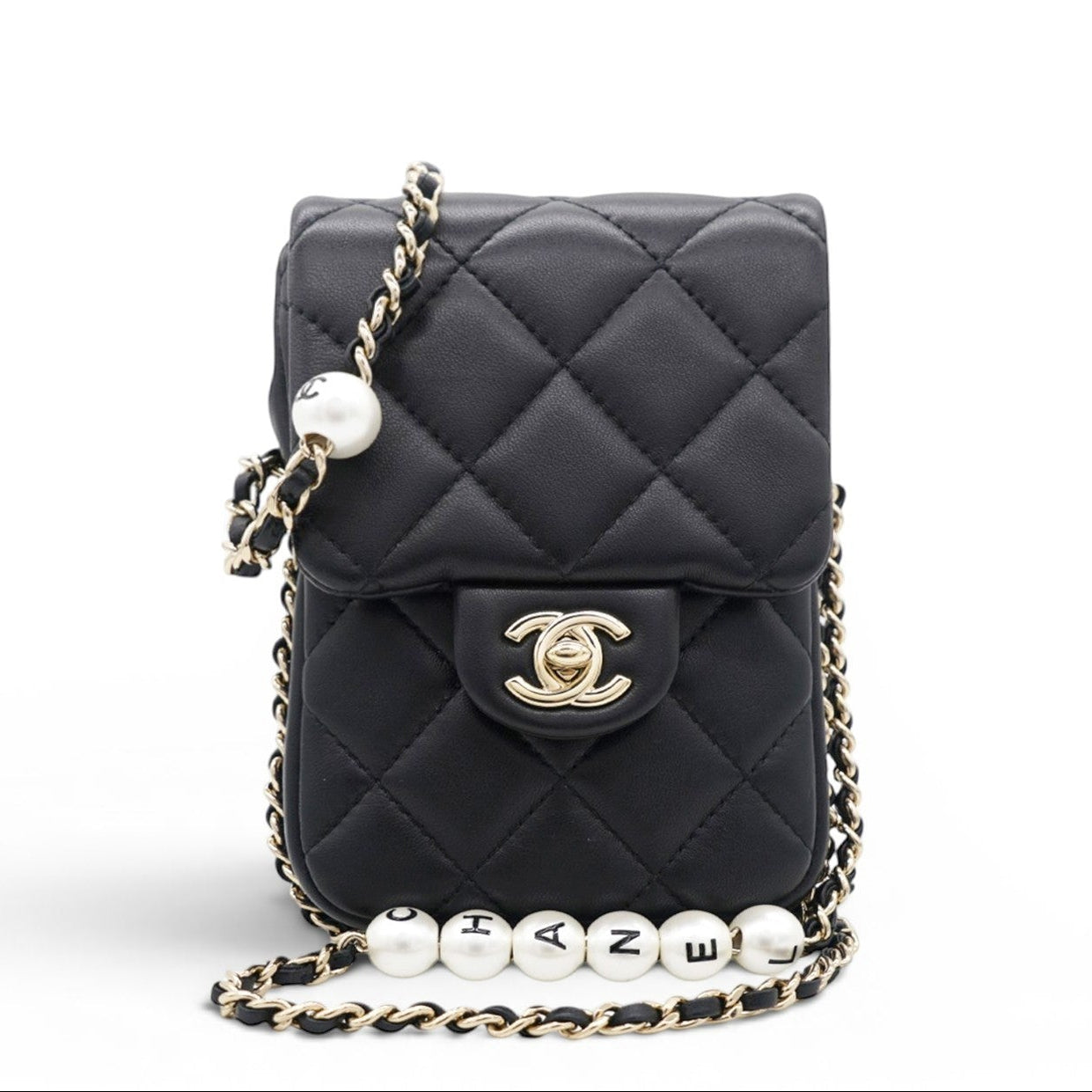 Chanel Phone Holder With Pearl Chain – STYLISHTOP