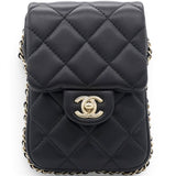 Chanel Phone Holder With Pearl Chain 