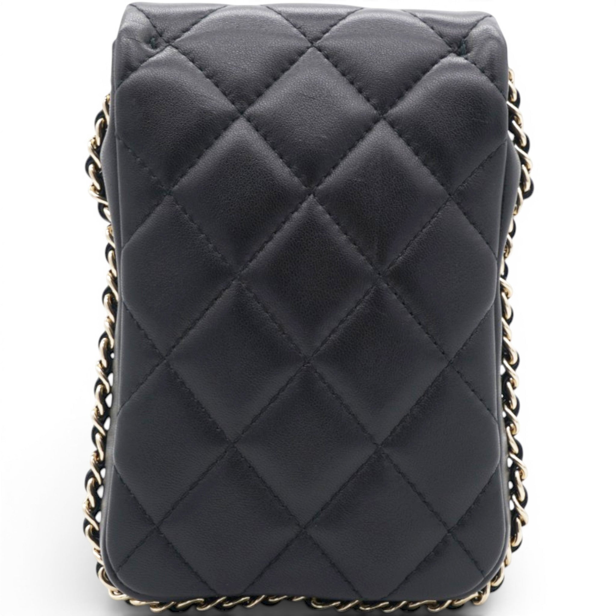 Chanel Phone Holder With Pearl Chain 