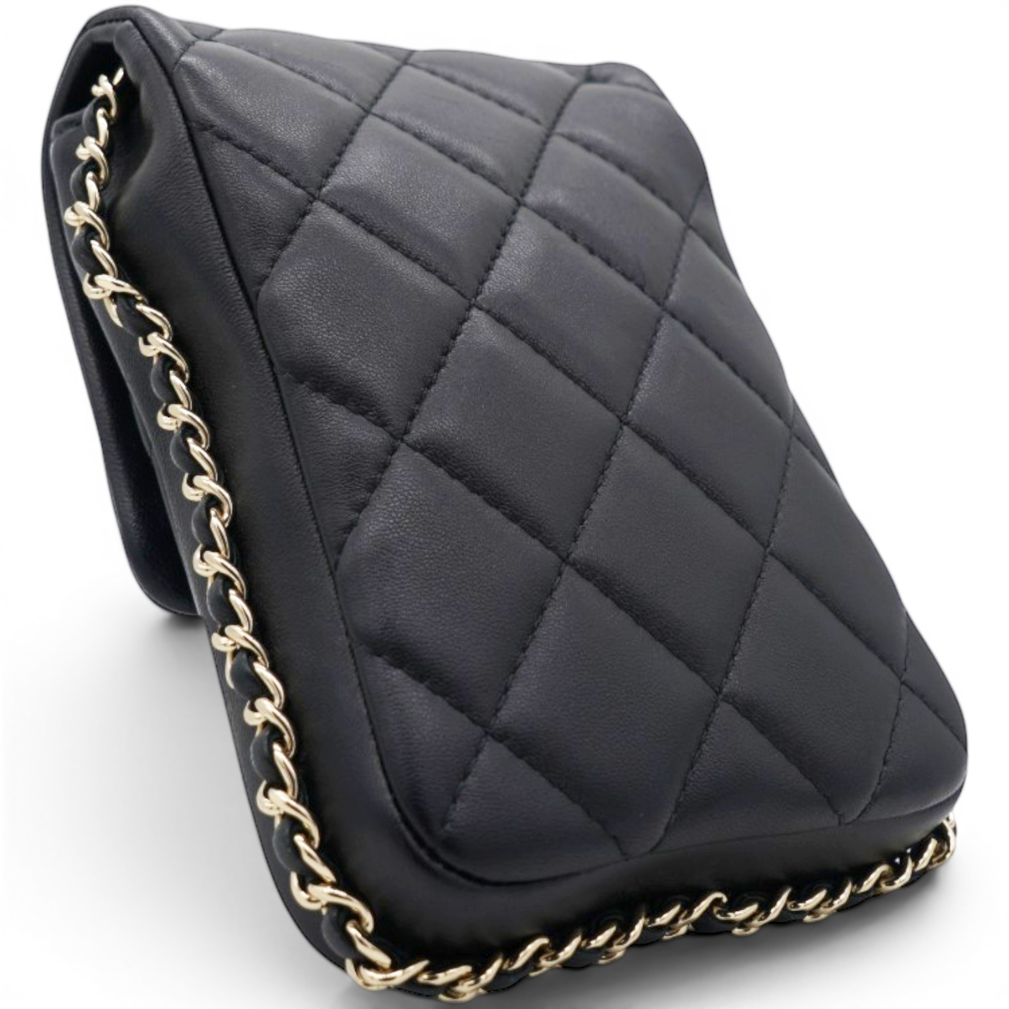 Chanel Phone Holder With Pearl Chain 