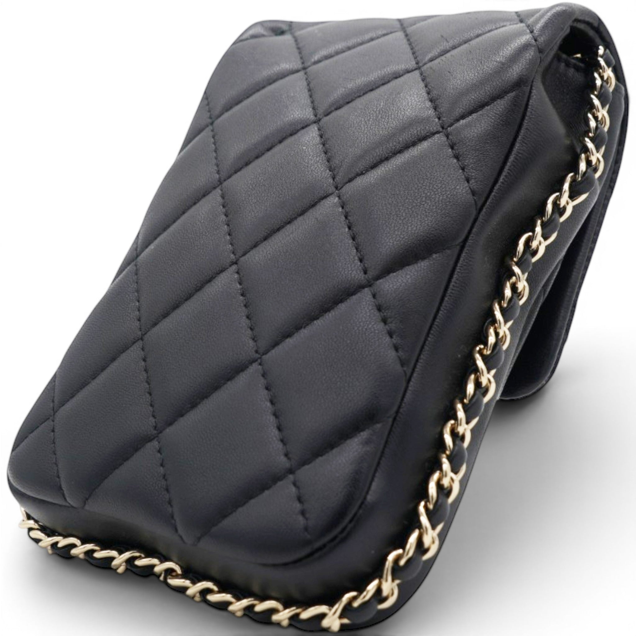 Chanel Phone Holder With Pearl Chain 