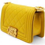 Chanel  Quilted Micro Boy Flap Yellow 