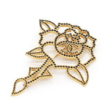 Chanel Rose Motif Crystal Brooch Gold 