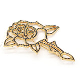 Chanel Rose Motif Crystal Brooch Gold 