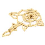 Chanel Rose Motif Crystal Brooch Gold 