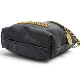 Chanel Shiny Calfskin Quilted Mini Chanel 22 Black 