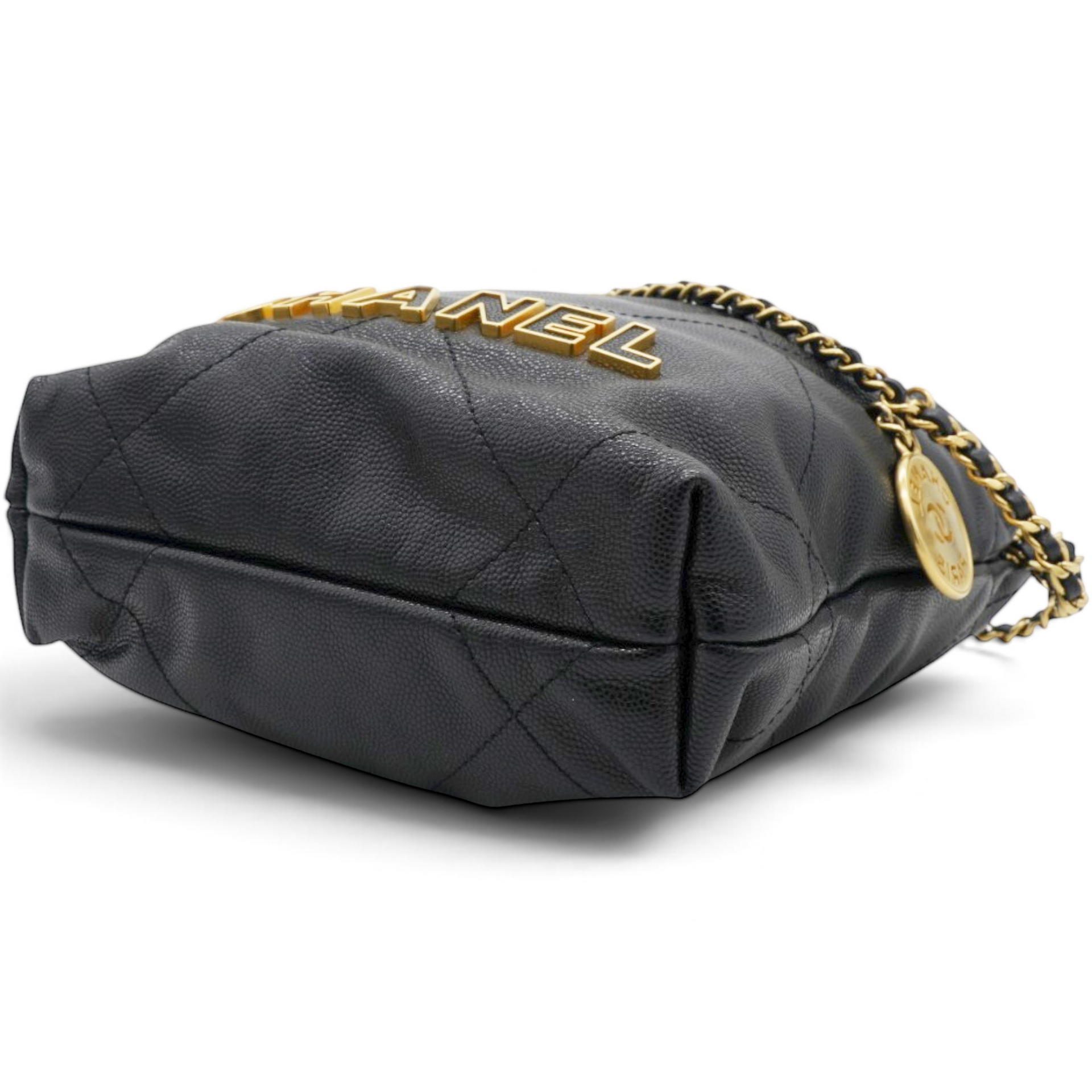 Chanel Shiny Calfskin Quilted Mini Chanel 22 Black 