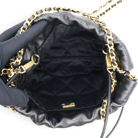 Chanel Shiny Calfskin Quilted Mini Chanel 22 Black 