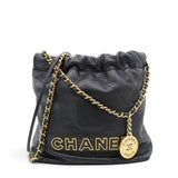 Chanel Shiny Calfskin Quilted Mini Chanel 22 Black 