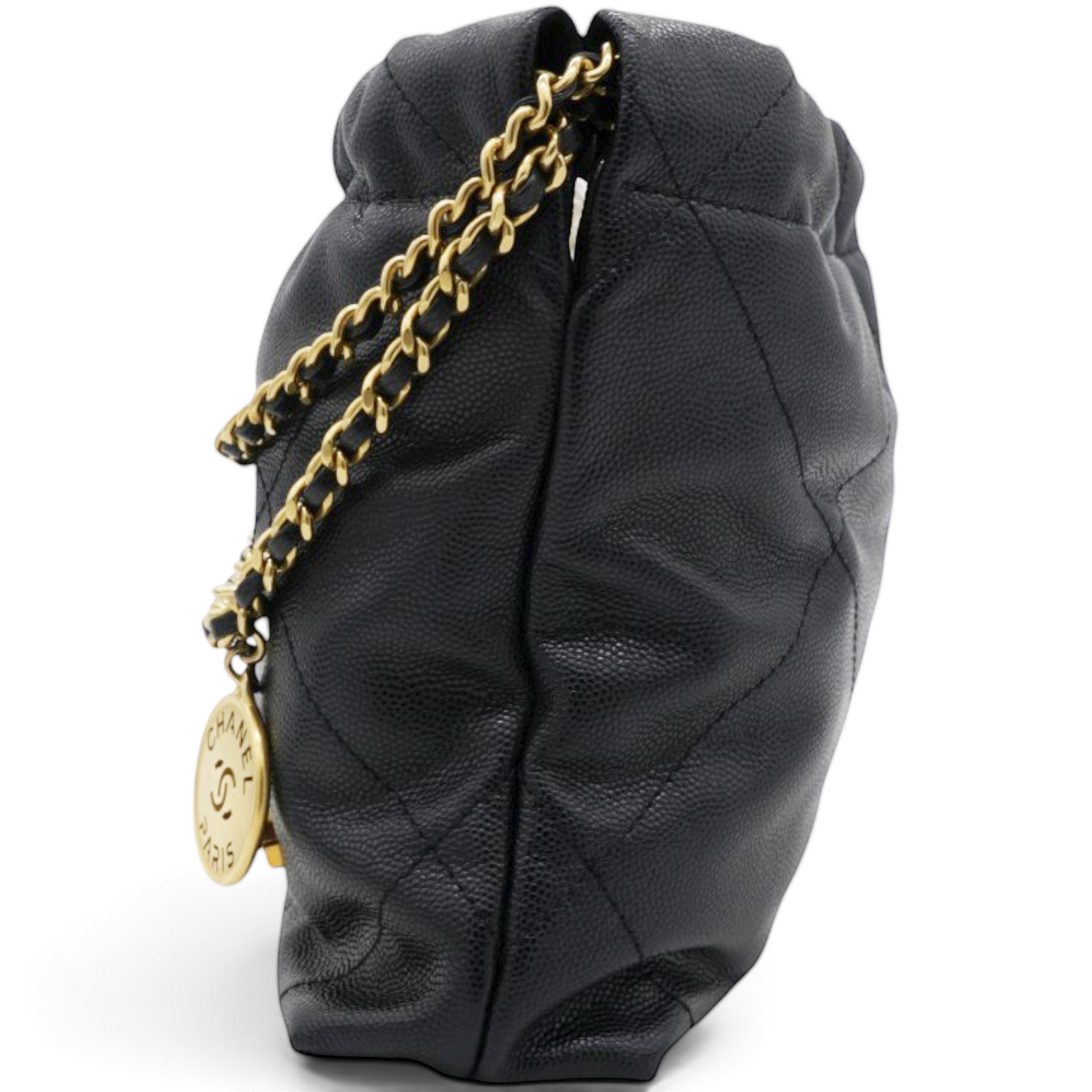 Chanel Shiny Calfskin Quilted Mini Chanel 22 Black 