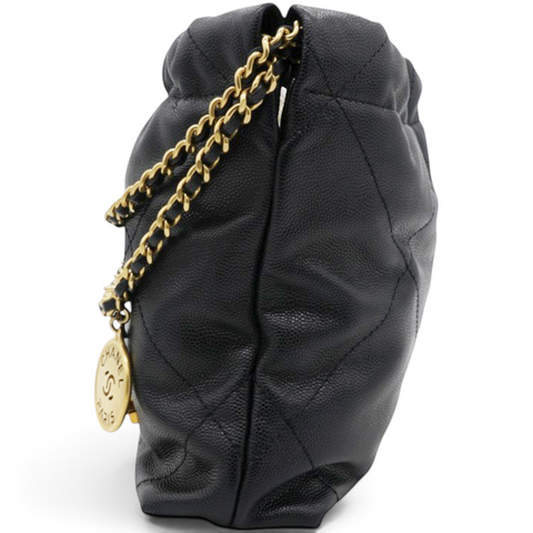 Chanel Shiny Calfskin Quilted Mini Chanel 22 Black 