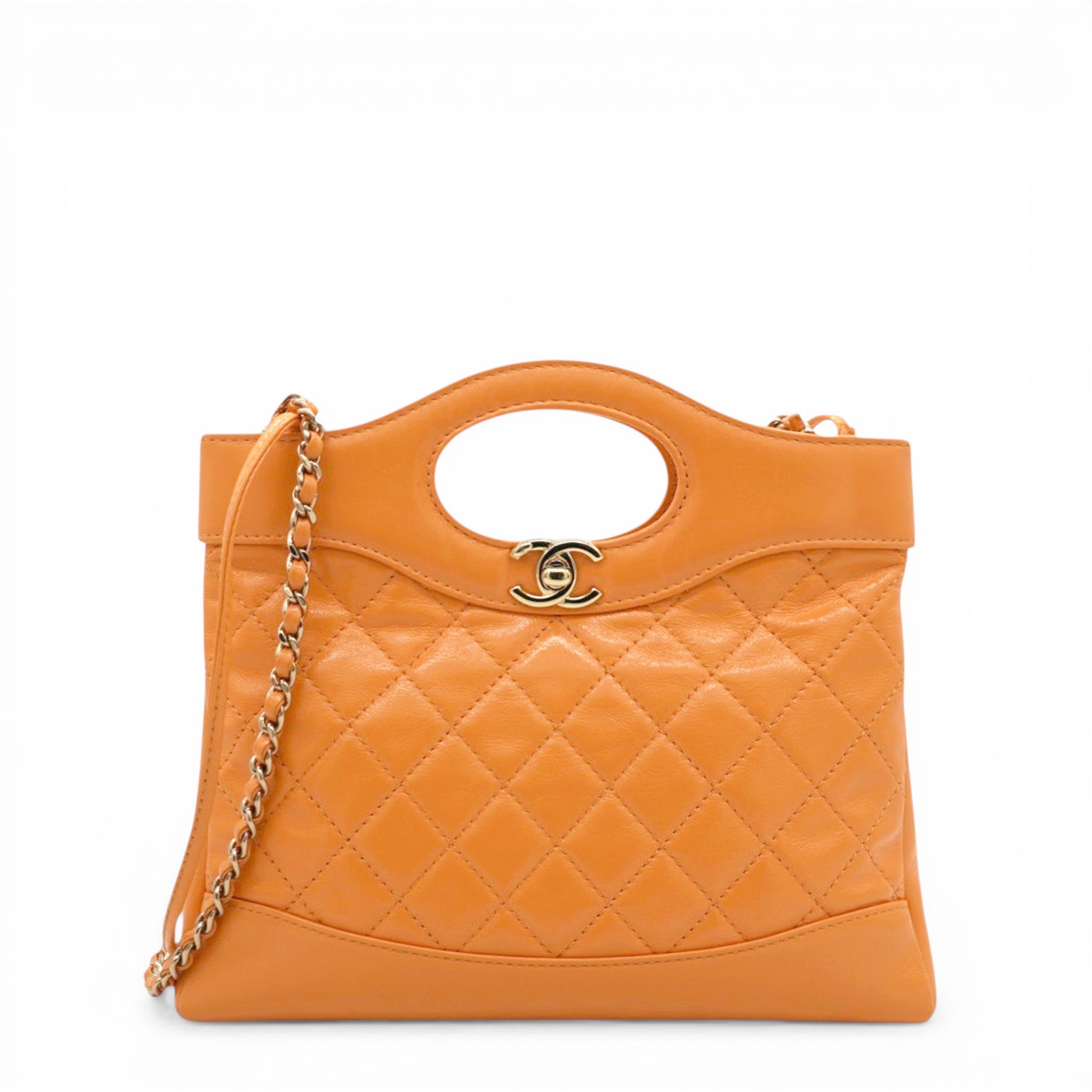 Chanel Shiny Crumpled Calfskin Quilted Mini 31 Shopping Bag  